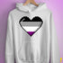 Asexual Pride 8-Bit Pixel Heart Hoodie - White